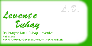 levente duhay business card